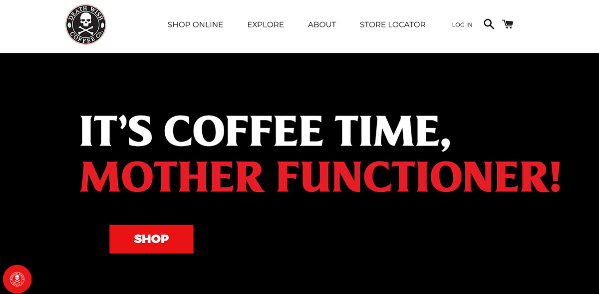 Deathwish coffee电商网页设计