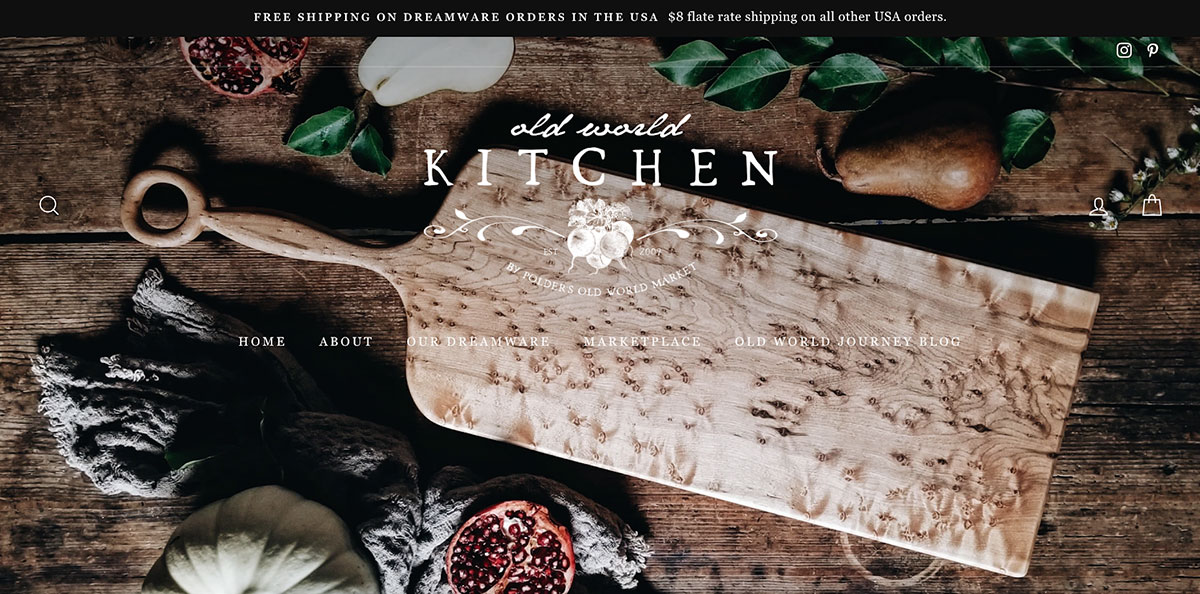 Old world kitchen电商网站设计
